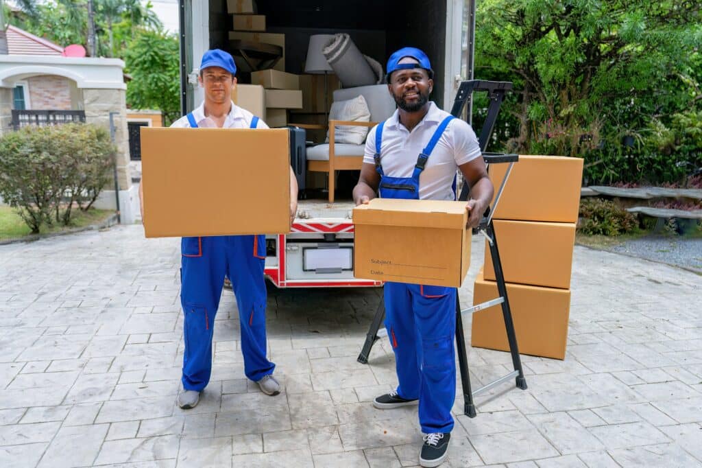 Professional goods move service use truck carry personal belongings