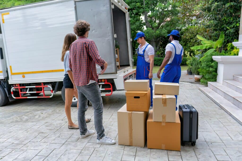 Professional goods move service use truck carry personal belongings